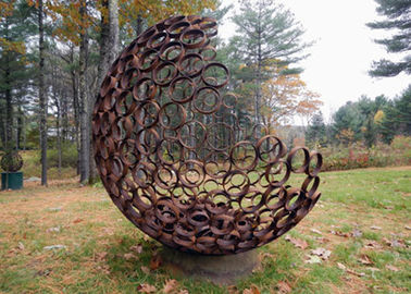 Un buen precio. Decoración de acero contemporánea al aire libre del jardín de la escultura de Corten Hemilspheres en línea
