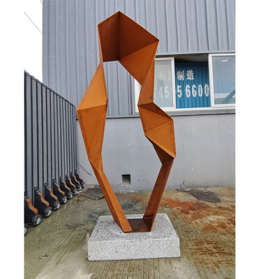 Un buen precio. Abstract Geométrica 120cm de altura Escultura de acero corten con acabado oxidado en línea
