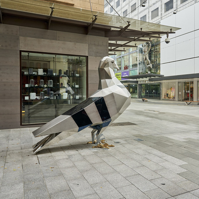Un buen precio. Escultura geométrica de paloma de acero inoxidable para decoración de patios y paisajes urbanos en línea