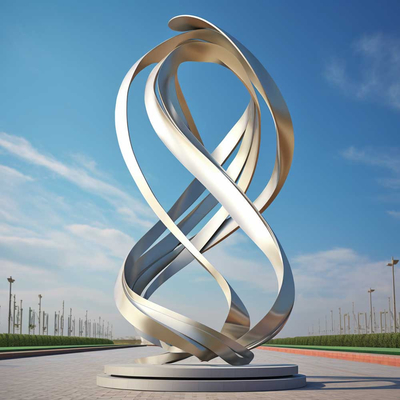 Un buen precio. Arte de metal moderno Gran exteriores Mat de acero inoxidable Escultura de ADN en línea