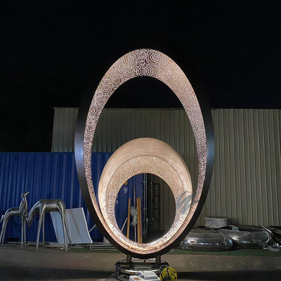 Un buen precio. Decoración de jardín moderna Escultura de huevo de bronce con luz en línea