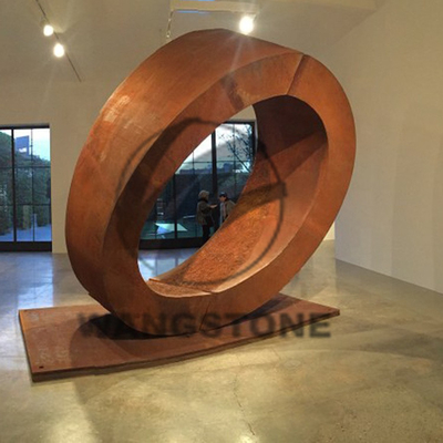 Escultura de acero corten oxidado Fuente de agua para decoración al aire libre