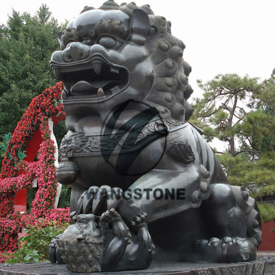 Estatua de león chino clásico decorativo de bronce Foo Dog Ornamentos de esculturas de animales