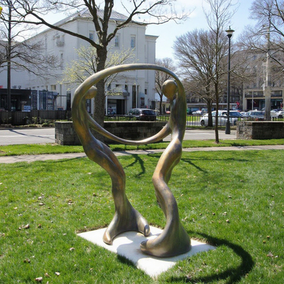 Personalizado tamaño de vida fundición de metal sirena bailando bronce jardín de arte escultura estatua