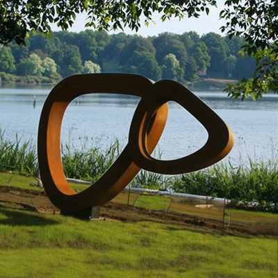 Belleza atemporal personalizada Jardín al aire libre de color óxido Arte metálico Escultura de acero corten