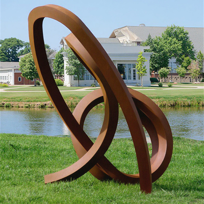Rusty Weathering Seel Abstract Metal Arte de jardín Escultura al aire libre