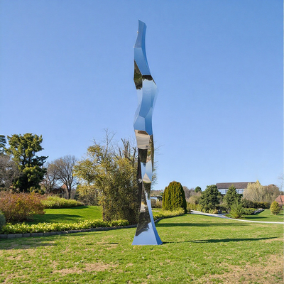 Arte moderno pulido a medida Jardín geométrico Escultura exterior de acero inoxidable