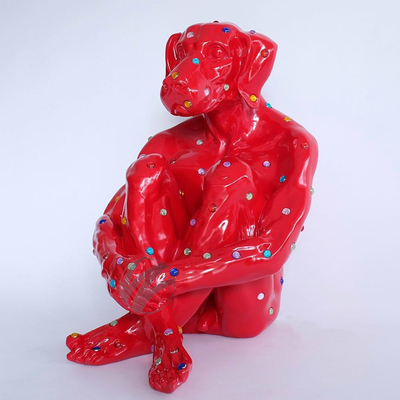 Un buen precio. Escultura contemporánea de perro con diamantes en fibra de vidrio: una llamativa obra de arte para la decoración de hoteles, oficinas y jardines en línea