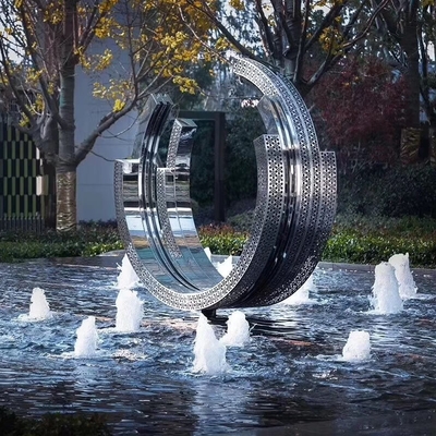 Escultura de fuente de agua de metal de acero inoxidable Morning Glory de gran tamaño