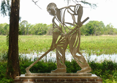 Escultura al aire libre del metal del acero inoxidable, figura escultura del metal para la decoración pública
