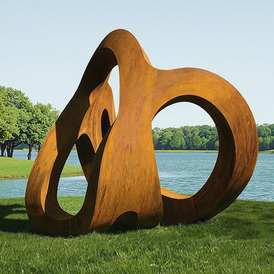 Un buen precio. Escultura abstracta de exterior de acero corten personalizada para paisaje de fábrica de esculturas profesional en línea