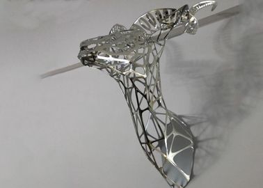 Un buen precio. Escultura hueco pulida espejo del acero inoxidable de la cabeza de los ciervos para la decoración de la pared en línea