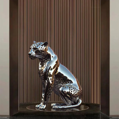 Un buen precio. China Fábrica de esculturas Hotel decoración de acero inoxidable Cheetah animal escultura en línea