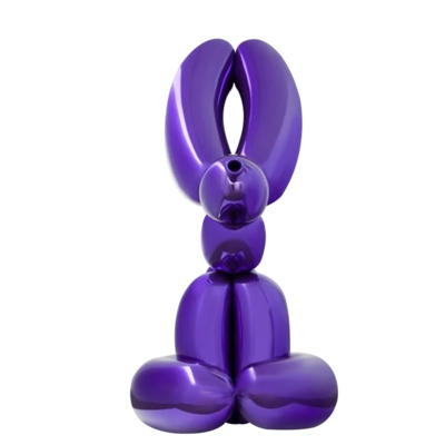 Un buen precio. Custom Commercial Sculpture Purple Balloon Bunny Fiberglass Sculpture en línea
