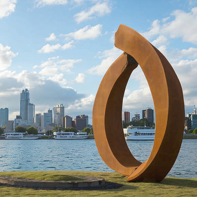 Escultura de acero corten para jardín moderno de arte decorativo de metal oxidado personalizado de fábrica de esculturas profesional