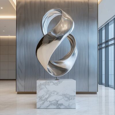 Un buen precio. Contemporary Modern Abstract Infinity Stainless Steel Sculpture en línea