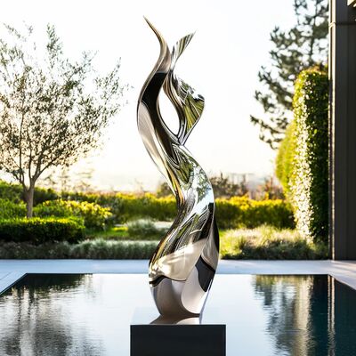 Un buen precio. China Custom Outdoor Modern Stainless Steel Mirror Finish Sculpture en línea