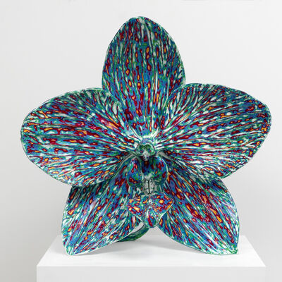 Escultura de flores de arte popular 3D de acero inoxidable para exteriores