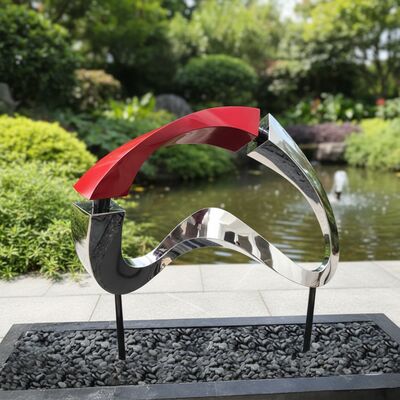Un buen precio. Arte metálico abstracto personalizado Escultura de acero inoxidable para jardín y paisaje moderno en línea