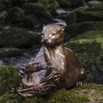 Un buen precio. Escultura Decorativa de Arte Metálico de Bronce Personalizada de Animal Nutria de Acero para Paisajismo de Jardín en línea