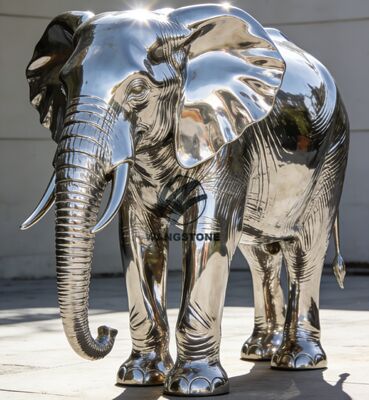 Un buen precio. Esculptura de elefantes animales Escultura decorativa de metal de acero inoxidable Escultura al aire libre Estatua grande en línea