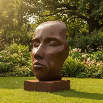Un buen precio. Escultura moderna de bronce de rostro humano abstracto para decoración de jardín exterior grande para decoración de parques y patios paisajísticos en línea