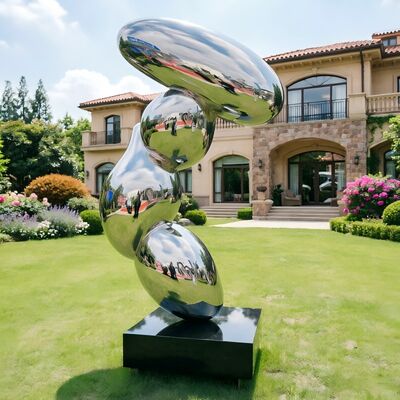 Escultura abstracta contemporánea de acero inoxidable Arte de metal pulido para villas y plazas públicas
