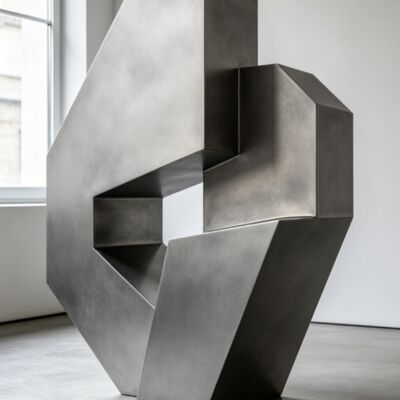 Un buen precio. Diseño original Geométrico Abstracto Decorativo Metal Escultura de acero inoxidable Estatua a medida Paisaje al aire libre en línea