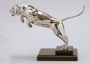 Un buen precio. Escultura pulida de tamaño natural del tigre del metal de la escultura del acero inoxidable para la decoración pública en línea