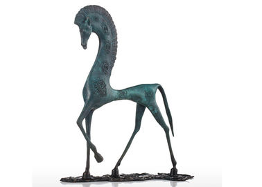 Un buen precio. Diseño de bronce de tamaño natural del extracto del final del bastidor de la estatua del caballo de la pátina verde antigua en línea