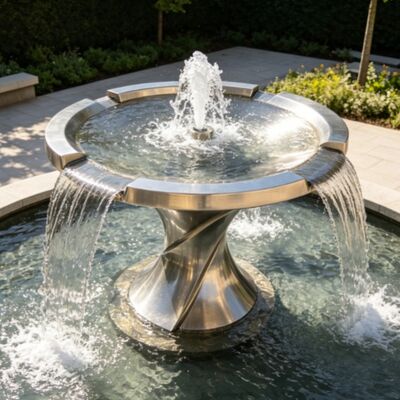 Un buen precio. Característica de agua de acero inoxidable Escultura de fuente de jardín al aire libre personalizable para espacios públicos y mejoras de paisajes comerciales en línea