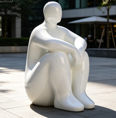 Un buen precio. Figura humana abstracta moderna de diseño Original, escultura de acero inoxidable, estatua de decoración para interiores y exteriores pintada con aerosol en línea