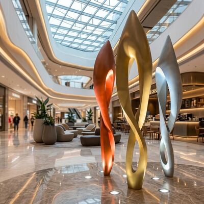 Un buen precio. Gran personalizado contemporáneo interior exterior abstracto Fibra de vidrio Hotel escultura fábrica directa Estatua de arte moderno para decoración del paisaje en línea
