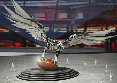 Altura de gran tamaño de la escultura los 500cm de Eagle de la escultura del metal del acero inoxidable de la decoración