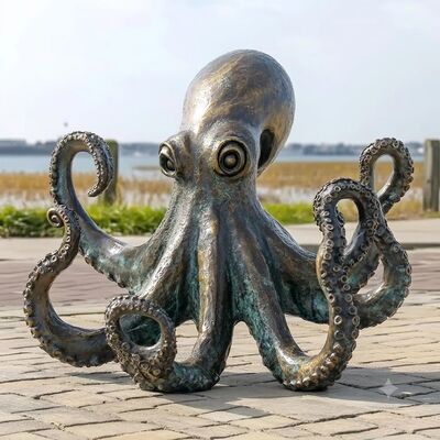 Un buen precio. Estatua de pulpo gigante de bronce hecha a mano | Decoración costera y náutica para el hogar y la oficina En línea
