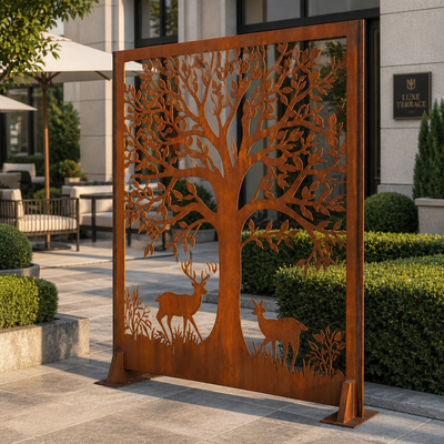 Un buen precio. Escultura de arte para paisajismo de jardín exterior de acero corten de acero resistente a la intemperie En línea