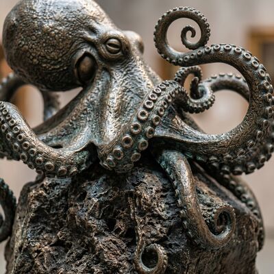 Un buen precio. Estatua de pulpo de bronce hecha a mano para decoración de jardín En línea