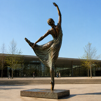 Un buen precio. Decoración de arte de metal personalizada, escultura de bronce y cobre, estatua de paisajismo, escultura de bailarina En línea