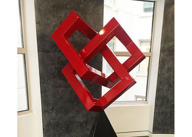 Un buen precio. Escultura geométrica pintada rojo del arte moderno de la escultura del metal para la decoración en línea