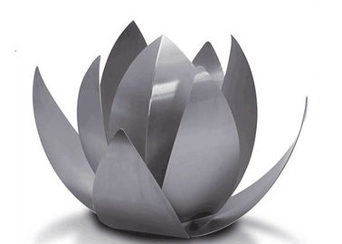 Acero inoxidable de la decoración de la escultura moderna de Lotus con el arte del chorreo de arena