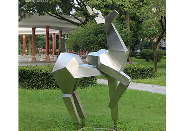 Un buen precio. Escultura animal de los ciervos del extracto del jardín de la escultura del metal del acero inoxidable de la estatua en línea