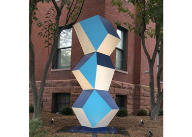 Un buen precio. Escultura geométrica pintada arte al aire libre de la decoración de la escultura del metal del acero inoxidable en línea