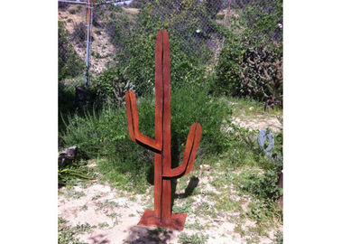 Un buen precio. El jardín al aire libre del diseño de la escultura de acero asombrosa de Corten florece la escultura del cactus en línea