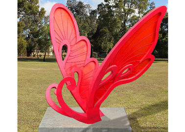 Acero inoxidable del metal de la escultura de gran tamaño de la mariposa para el paisaje del jardín