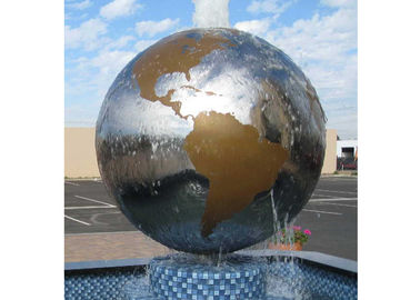 Un buen precio. Diseño al aire libre del arte moderno de la escultura del acero inoxidable de la fuente de agua del globo en línea