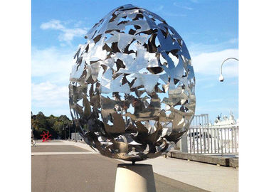 Un buen precio. Escultura hueco del acero inoxidable de la forma del huevo, estabilidad de la corrosión de la escultura de la bola de metal en línea