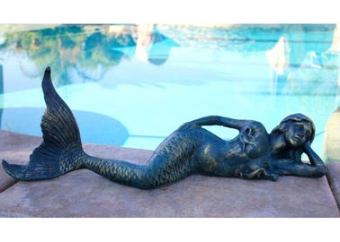 Un buen precio. Decoración al aire libre moderna de la piscina de la escultura de la sirena del bronce del metal del bastidor en línea