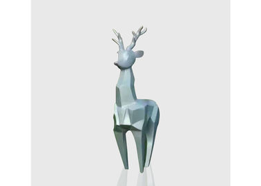 Un buen precio. El ciervo de tamaño natural geométrico famoso esculpe el acero inoxidable del arte moderno en línea