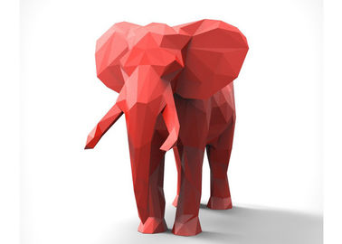 Un buen precio. Escultura pintada decoración roja del metal, escultura de acero moderna del elefante en línea
