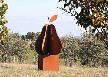 Un buen precio. Escultura de acero oxidada de la pera de la fruta de la escultura de Corten del diseño del arte asombroso del jardín en línea
